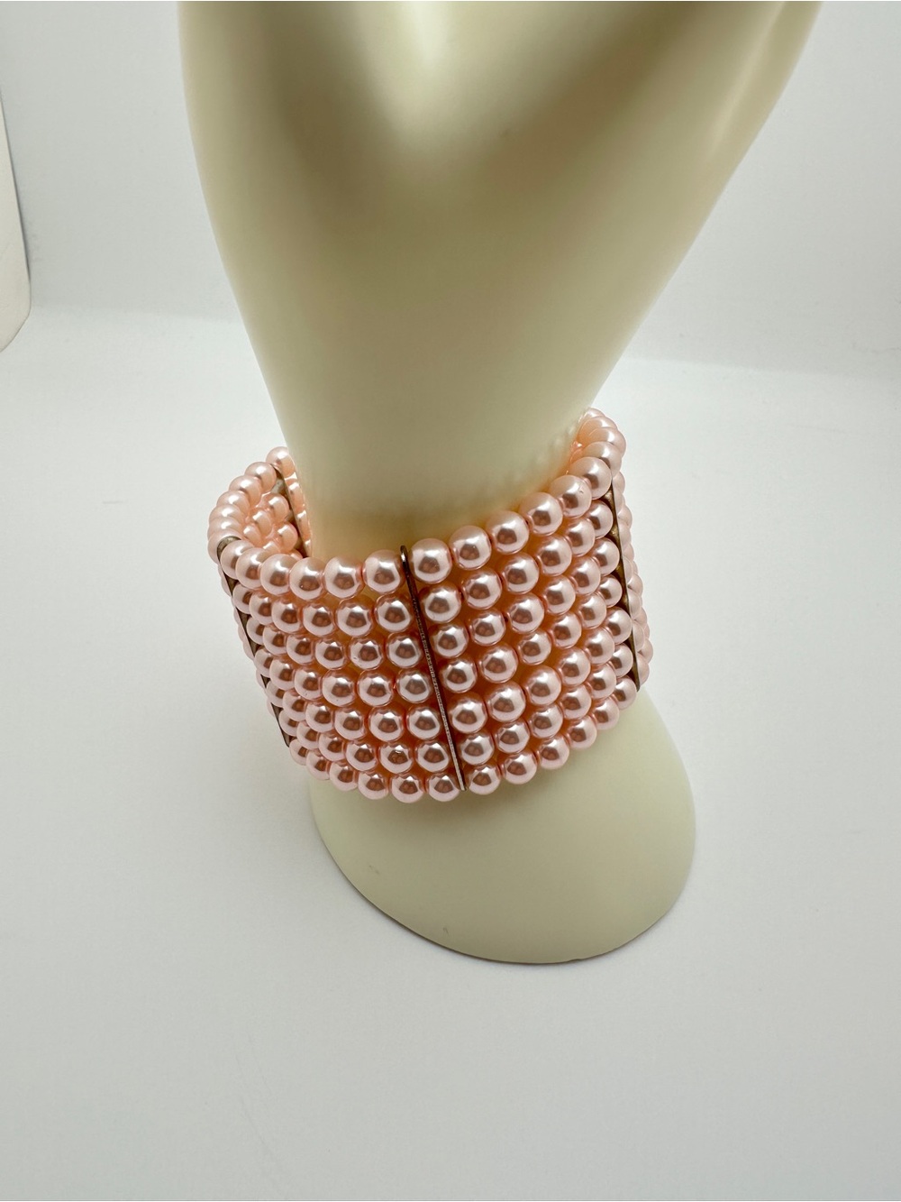 Pink Pearl Multi-Row Stretch Bracelet - Picture 2 of 5